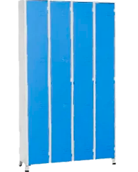 Estantes de aço cor azul
